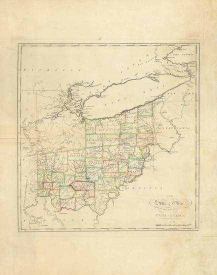 31-Ohio and Michigan Map By Mathew Carey