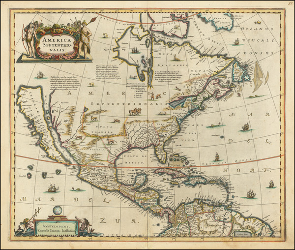 89-North America and California as an Island Map By Henricus Hondius / Jan Jansson