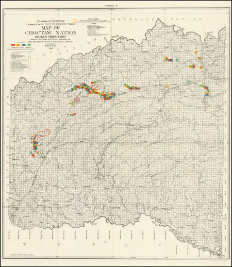 84-Oklahoma & Indian Territory Map By United States Department of the Interior