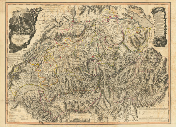 53-Switzerland and Northern Italy Map By William Faden