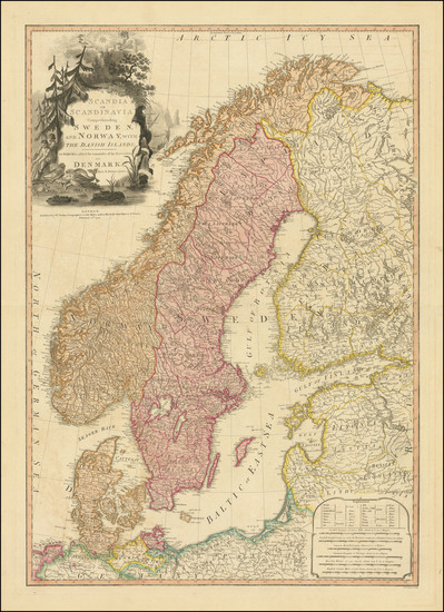 61-Baltic Countries and Scandinavia Map By William Faden