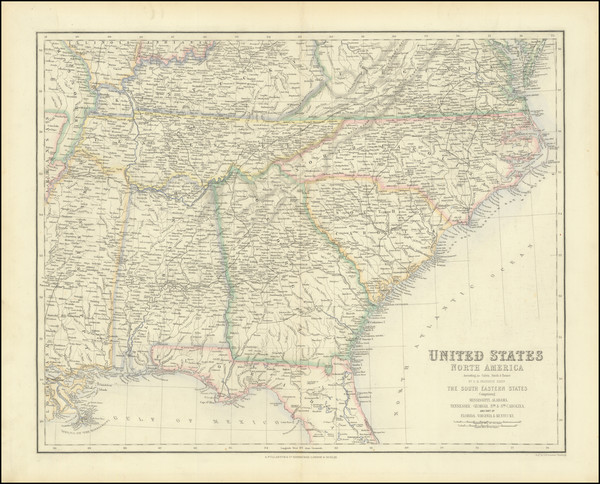 86-South, Alabama, Tennessee, Southeast, Georgia, North Carolina and South Carolina Map By Archiba