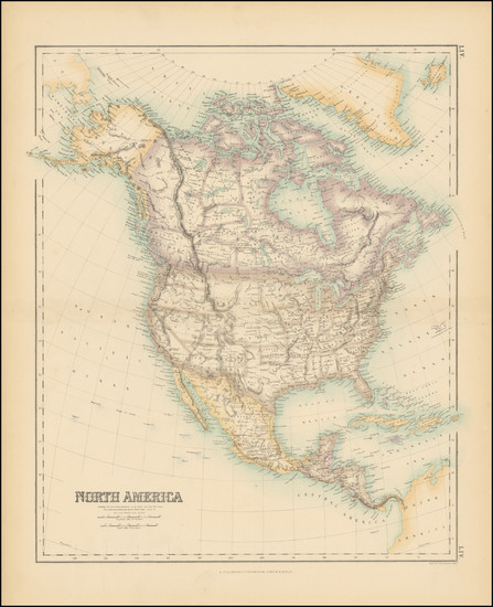 53-North America Map By Archibald Fullarton & Co.