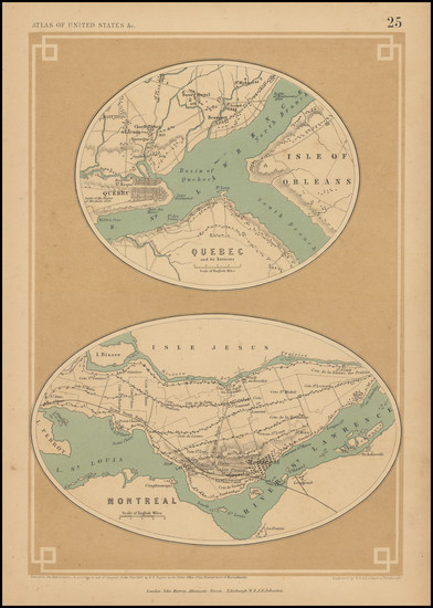 66-Eastern Canada and Quebec Map By Henry Darwin Rogers  &  Alexander Keith Johnston