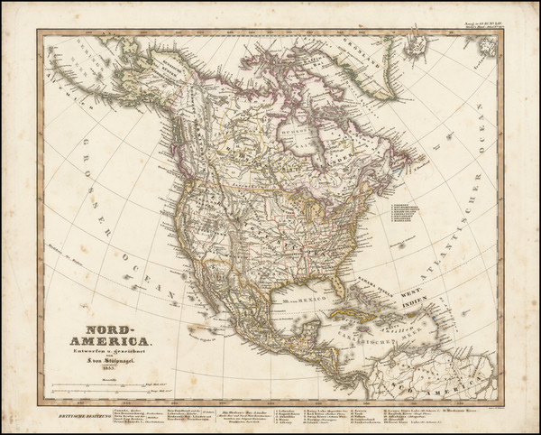 89-North America Map By Adolf Stieler