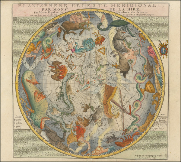 43-Celestial Maps Map By Nicolas de Fer