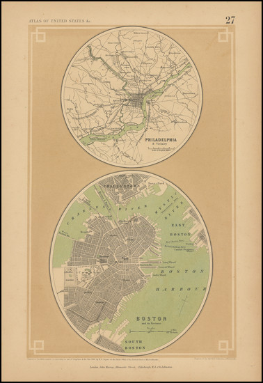 32-Philadelphia and Boston Map By Henry Darwin Rogers  &  Alexander Keith Johnston