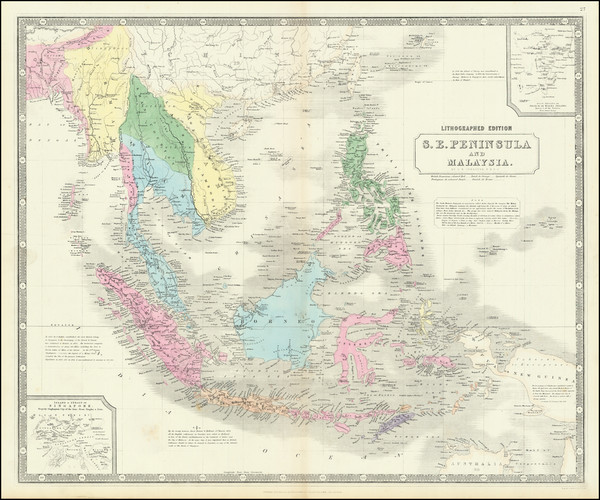 25-Philippines, Singapore, Indonesia, Malaysia and Thailand, Cambodia, Vietnam Map By W. & A.K