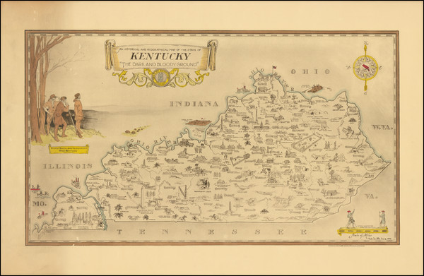 56-Kentucky and Pictorial Maps Map By Karl Smith