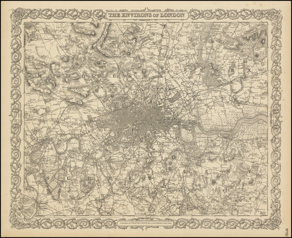 1-London Map By Joseph Hutchins Colton