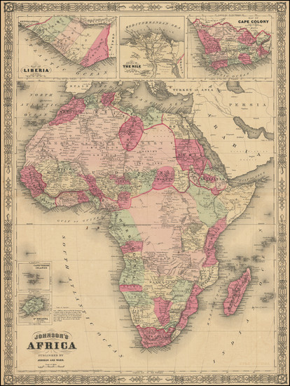 48-Africa Map By Alvin Jewett Johnson  &  Benjamin P Ward