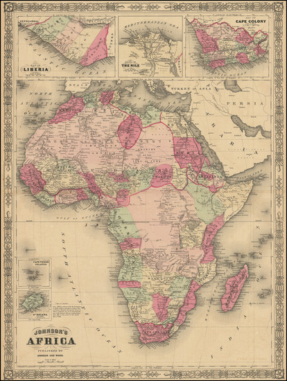 9-Africa Map By Alvin Jewett Johnson  &  Benjamin P Ward