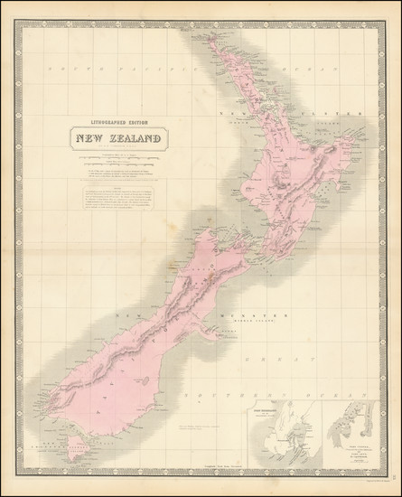 32-New Zealand Map By Keith Johnston