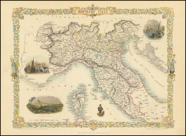 32-Northern Italy Map By John Tallis