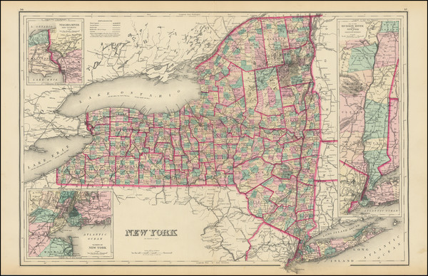 92-New York State Map By O.W. Gray