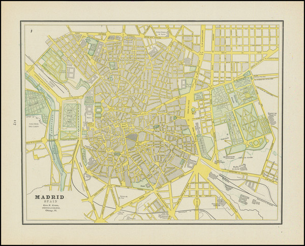 35-Spain Map By George F. Cram