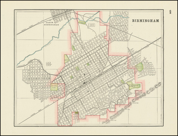 47-Alabama Map By George F. Cram