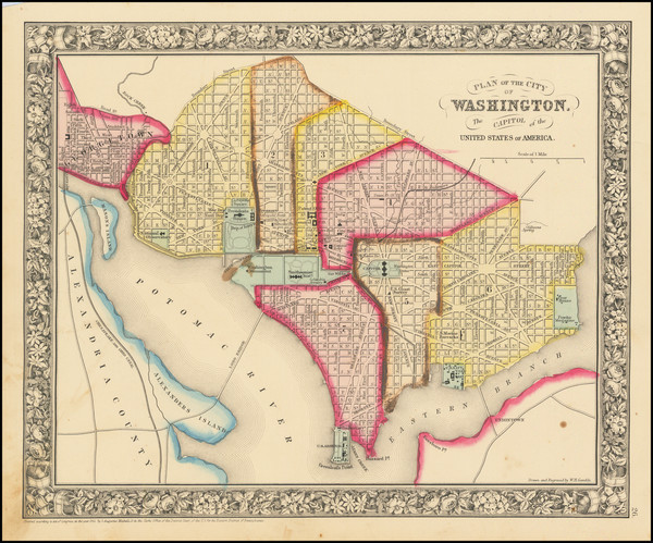 80-Washington, D.C. Map By Samuel Augustus Mitchell Jr.