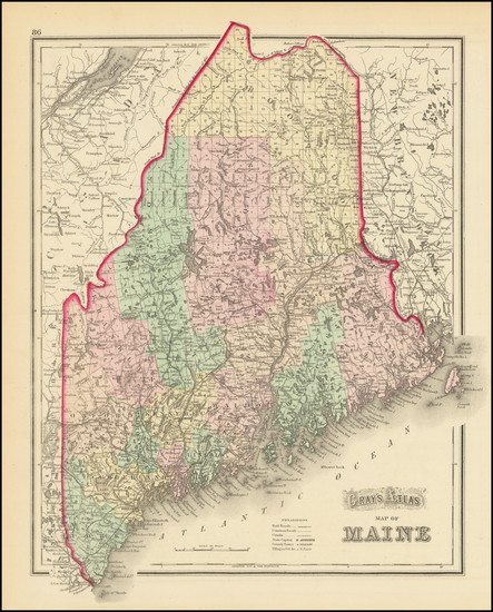 19-Maine Map By O.W. Gray