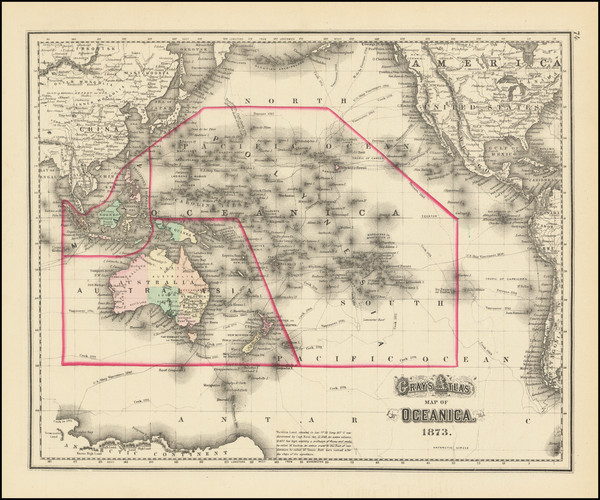 74-Australia & Oceania, Pacific and Oceania Map By O.W. Gray