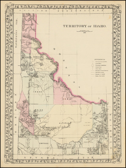 37-Idaho Map By Samuel Augustus Mitchell Jr.