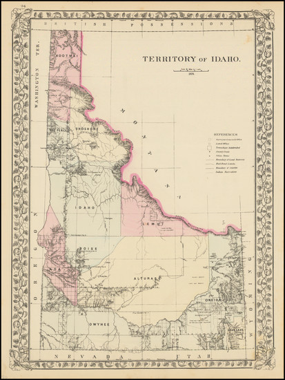 69-Idaho Map By Samuel Augustus Mitchell Jr.