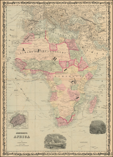 32-Africa Map By Alvin Jewett Johnson  &  Ross C. Browning