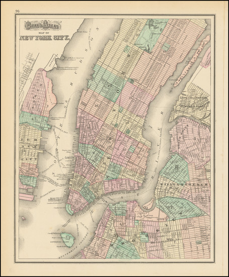 8-New York City Map By O.W. Gray