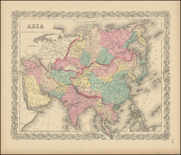 95-Asia Map By Joseph Hutchins Colton