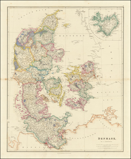 58-Denmark Map By John Arrowsmith