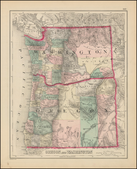 25-Oregon and Washington Map By OW Gray