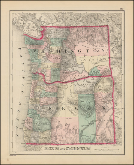 42-Oregon and Washington Map By OW Gray