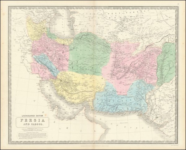 63-Middle East and Persia & Iraq Map By W. & A.K. Johnston