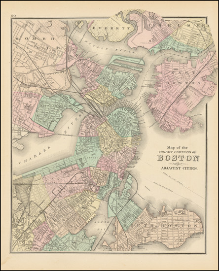 46-Boston Map By O.W. Gray