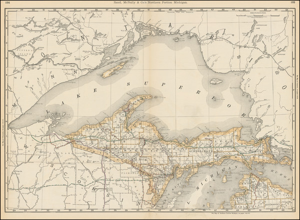 2-Michigan Map By Rand McNally & Company