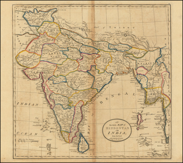 8-India Map By Mathew Carey