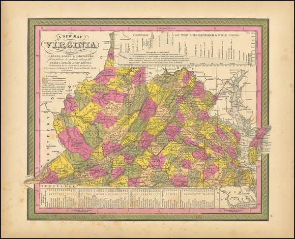 76-West Virginia and Virginia Map By Samuel Augustus Mitchell