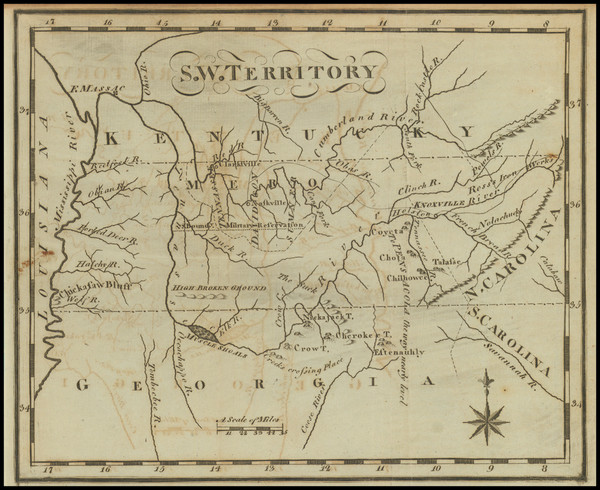 37-Alabama, Mississippi, Kentucky, Tennessee and Georgia Map By Joseph Scott