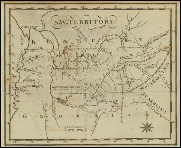 95-Alabama, Mississippi, Kentucky, Tennessee and Georgia Map By Joseph Scott