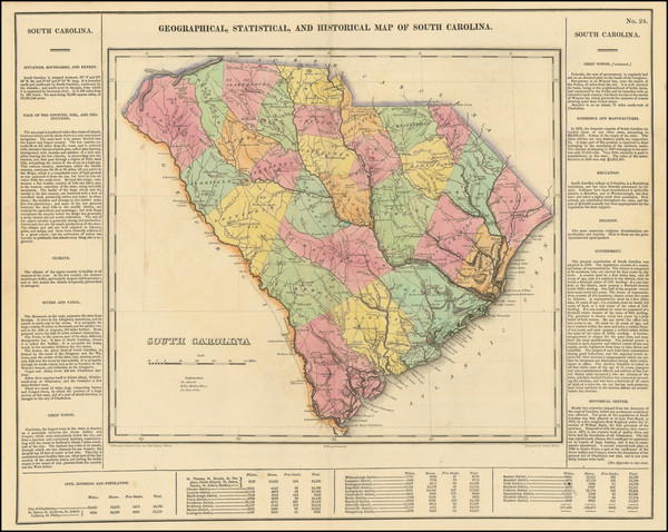 37-South Carolina Map By Henry Charles Carey  &  Isaac Lea