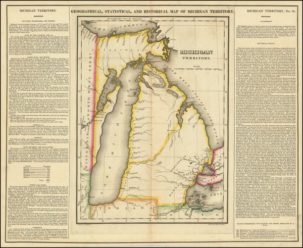 65-Michigan Map By Henry Charles Carey  &  Isaac Lea