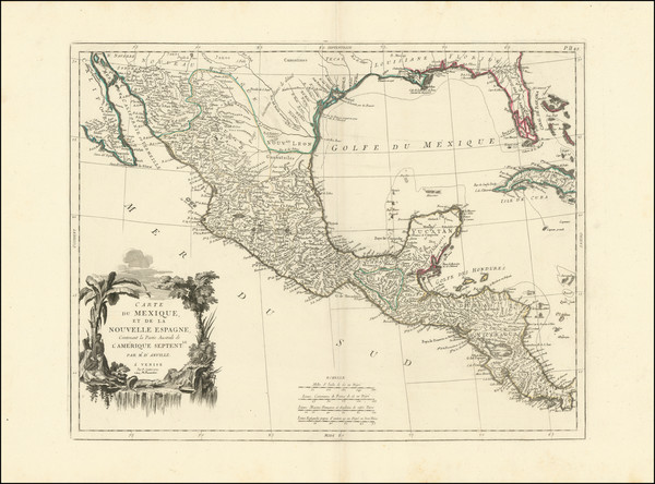 70-Florida, South, Texas and Mexico Map By Paolo Santini / Giovanni Antonio Remondini