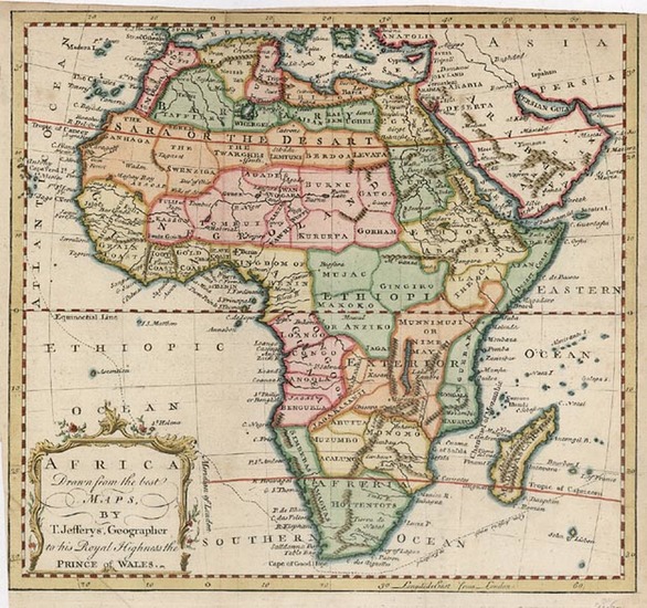 20-Africa and Africa Map By Thomas Jefferys