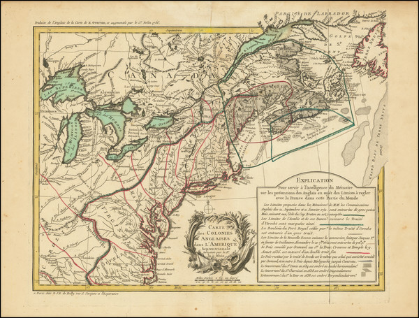 17-United States, Canada and Eastern Canada Map By N. J. B. de Poilly