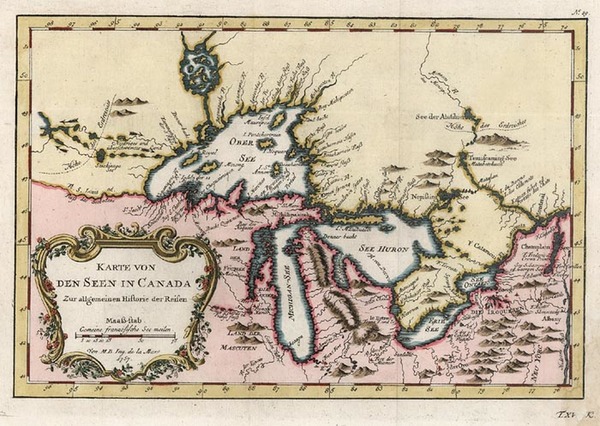 0-Midwest and Canada Map By Jacques Nicolas Bellin