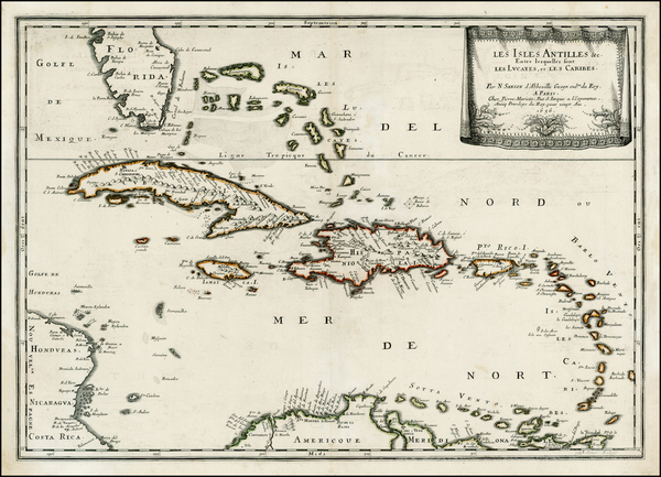 25-Caribbean Map By Nicolas Sanson