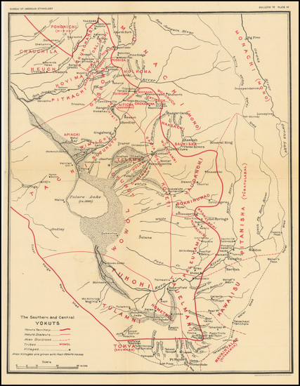 81-California Map By Bureau of American Ethnology