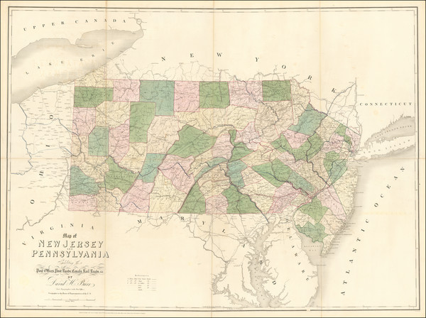 15-New Jersey and Pennsylvania Map By David Hugh Burr