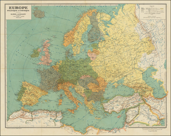 81-Europe, France and World War II Map By Blondel La Rougery