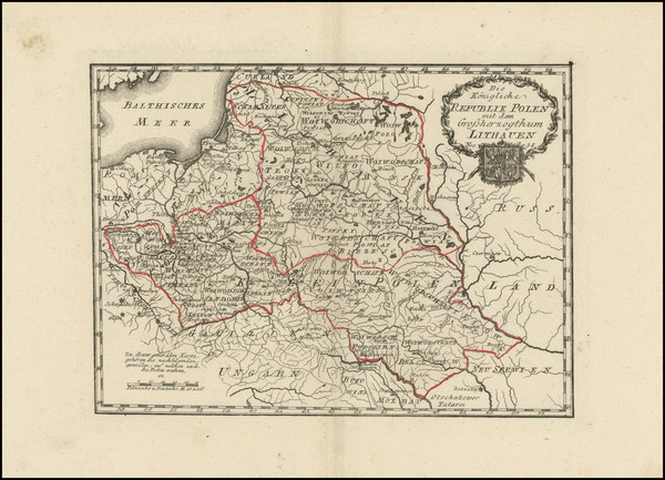 71-Poland and Baltic Countries Map By Franz Johann Joseph von Reilly